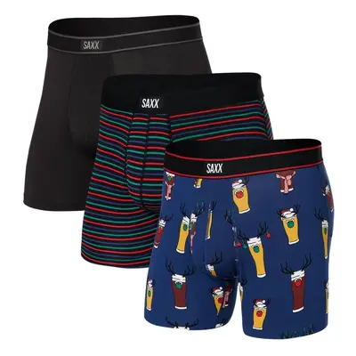 Saxx DAYTRIPPER BOXER BRIEF FLY 3PK brewdolph/gent stripe/black