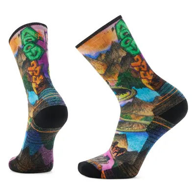 SMARTWOOL HIKE LIGHT CUSHION MOUNTAIN MAZE PRINT CREW SOCKS