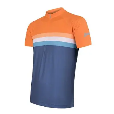 SENSOR CYKLO SUMMER STRIPE pánský dres kr.rukáv modrá/oranžová