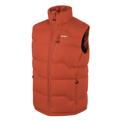 Husky Pánská péřová vesta na zip Deep dark orange