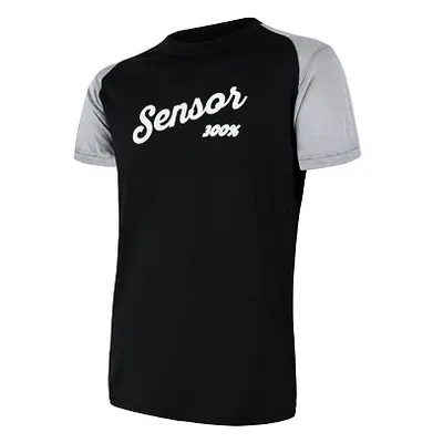 SENSOR MERINO ACTIVE PT LOGO pánské triko kr.rukáv černá/šedá