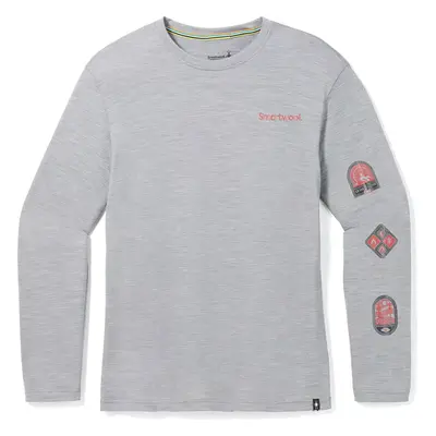 Smartwool OUTDOOR PATCH GRAPHIC LONG SLEEVE TEE light gray heather