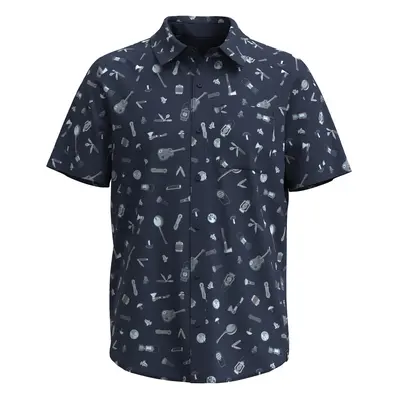 Smartwool M EVERYDAY SHORT SLEEVE BUTTON DOWN deep navy gone camping