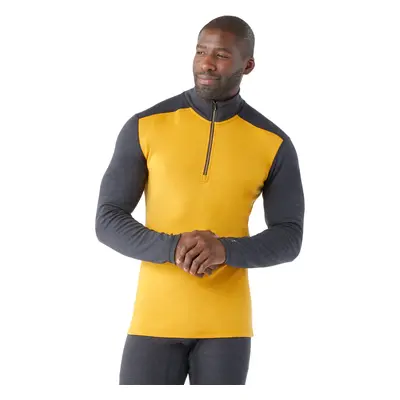 Smartwool CLASSIC THERMAL MERINO BL 1/4 ZIP B charcoal-honey gold