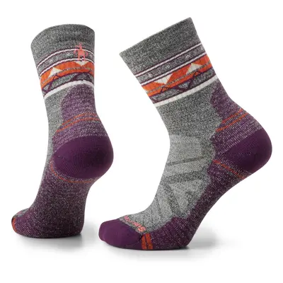 Smartwool W HIKE LC ZIG ZAG VALLEY MID CREW ash-charcoal