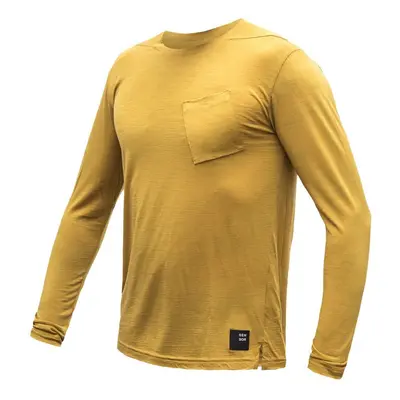 SENSOR MERINO AIR traveller pánské triko dl.rukáv mustard