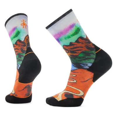 Smartwool TRAIL RUN TC SINGLETRACK PRINT CREW orange rust