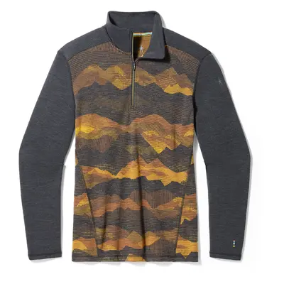 Smartwool CLASSIC THERMAL MERINO BL 1/4 ZIP B charcoal mtn scape