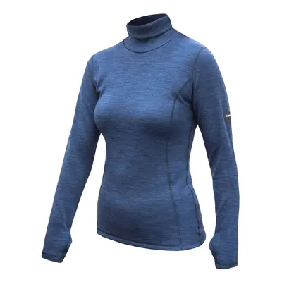 SENSOR MERINO BOLD dámské triko roll neck dl.rukáv cool blue