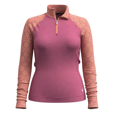 Smartwool W CLASSIC THERMAL MERINO BL 1/4 ZIP B garden pink digi snow