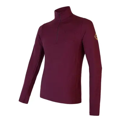 SENSOR MERINO EXTREME pánské triko dl.rukáv zip port red