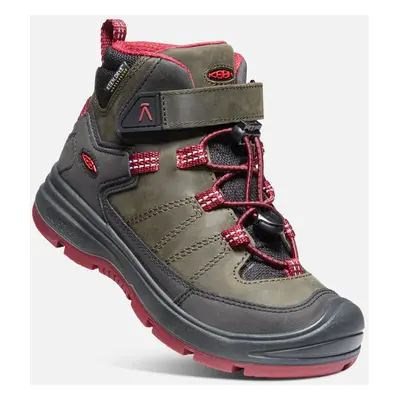 Keen REDWOOD MID WP JR steel grey/red dahlia