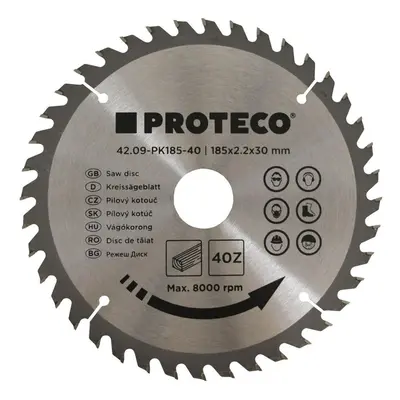 PROTECO 09-PK185-40 kotouč pilový SK 185x2,2x30 40z + redukce 30/20 mm