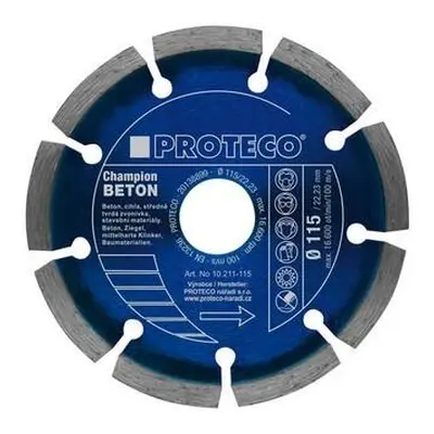 PROTECO 211-115 kotouč dia 115 mm segment BETON CHAMPION beton, cihla, stav.mat.