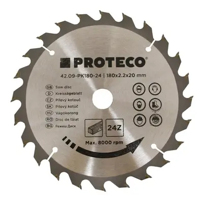 PROTECO 09-PK180-24 kotouč pilový SK 180x2.2x20 24z