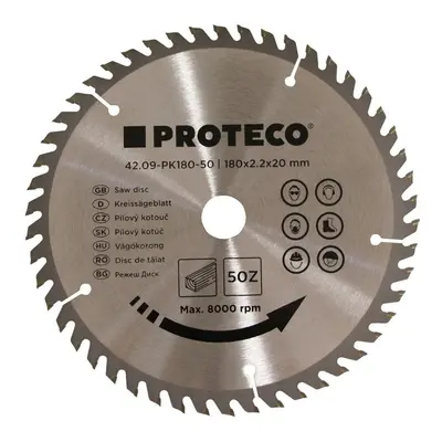 PROTECO 09-PK180-50 kotouč pilový SK 180x2.2x20 50z