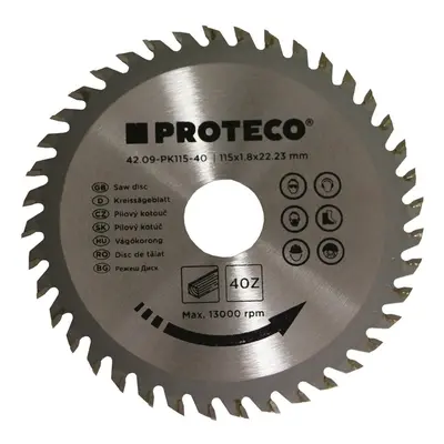 PROTECO 42.09-PK115-40 kotouč pilový SK 115x1.8x22.2 40z