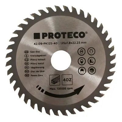 PROTECO 09-PK125-40 kotouč pilový SK 125x1.8x22.2 40z