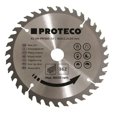 PROTECO 09-PK160-36 kotouč pilový SK 160x2.2x20 36z