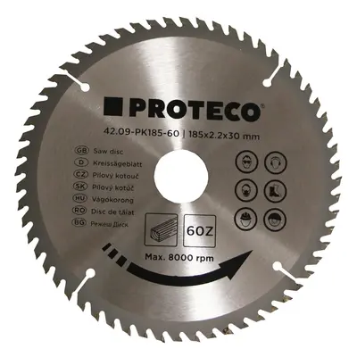 PROTECO 09-PK185-60 kotouč pilový SK 185x2,2x30 60z + redukce 30/20 mm