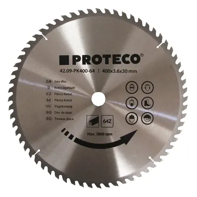 PROTECO 4209PK40064 kotouč pilový SK 400 x 3.6 x 30 64z