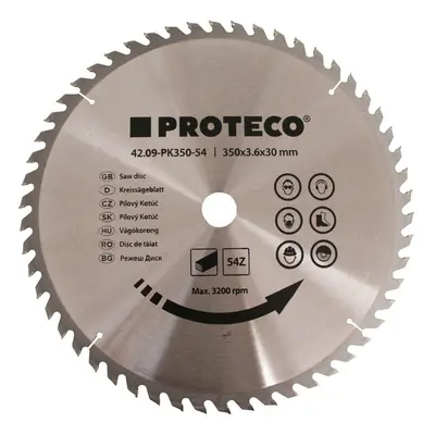 PROTECO 4209PK35054 kotouč pilový SK 350 x 3.6 x 30 54z