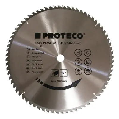 PROTECO 4209PK45072 kotouč pilový SK 450 x 4.0 x 30 72z