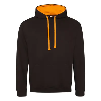 Unisex mikina Varsity - tryskáčově černá / oranžová drť