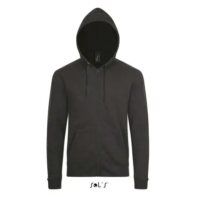 Unisex mikina na zip Stone - dřevěné uhlí šedý melír