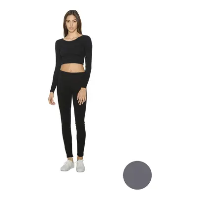 Dámské crop top tričko American Apparel - šedá žíhaná