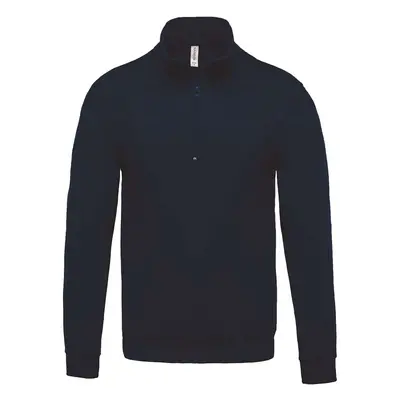 ZIP NECK SWEATSHIRT Dark Grey - námořnická modrá