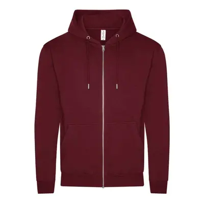 Unisex organická mikina na zip Just Hoods - burgundská fialová