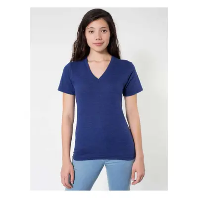 Unisex tričko do V TRI-BLEND American Apparel - tri-indigo modrá