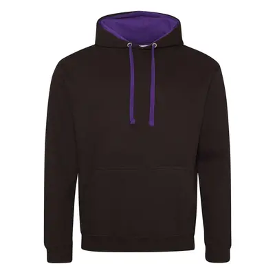 Unisex mikina Varsity - tryskáčově černá / purpurová