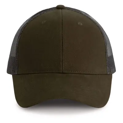 Unisex 6 panelová kšiltovka Faster - tmavě khaki / tmavě šedá