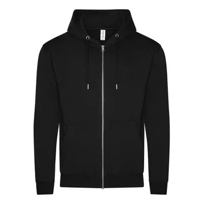 Unisex organická mikina na zip Just Hoods - hlubinná černá