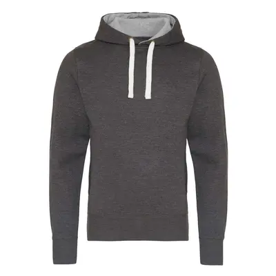 Unisex kontrastní mikina Just Hoods - dřevěné uhlí šedé