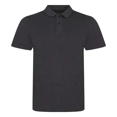 Pánská polokošile TRI-BLEND Just Polos - dřevěné uhlí šedé žíhané