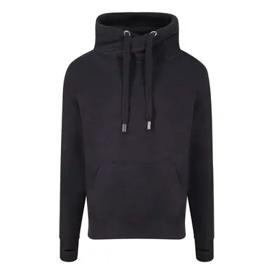 Unisex mikina s vysokým límcem Just Hoods - černý kouř