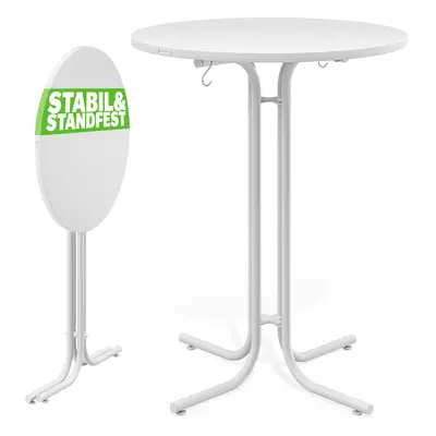 Skládací barový stůl Ø70 cm - bílý