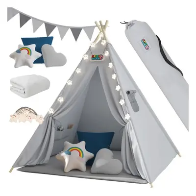 Dětský stan Teepee 160x120x120cm - šedý