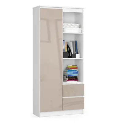 Regál R 80 cm CLP R11 bílá/cappuccino lesk