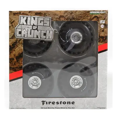 Greenlight Accessories Set 4x Wheels Firestone Monster Truck - Set 4 Ruote 1:18 Stříbrná Černá