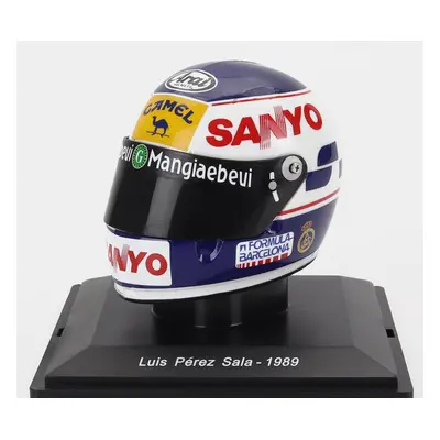 Edicola Helmet F1 Casco - Minardi M189 N 24 Season 1989 Luis Perez Sala 1:5 Bílá Modrá Žlutá