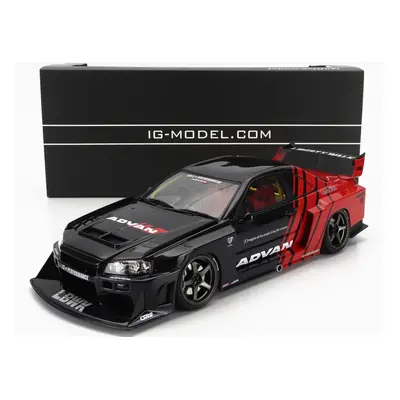 Ignition-model Nissan Skyline Er-34 Lb Works Super Silhouette Advan 1996 1:18 Černá Červená