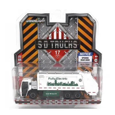 Greenlight Mack Lr Rear Refuse Truck Cassone Ribaltabile 3-assi 2021 - Trasporto Rifiuti 1:64 Bí