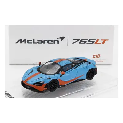 Cm-models Mclaren 765lt With Racing Set Wheels 2020 1:64 Světle Modrá Oranžová