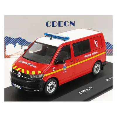 Odeon Volkswagen T6 Minibus Sapeurs Pompiers Sdis 06 Secours Medical 2015 1:43 Červená Bílá