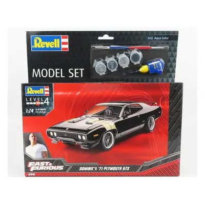 Revell-kit Plymouth Dom's Gtx Coupe 1971 - Fast & Furious 8 2017 1:24 Černá Stříbrná