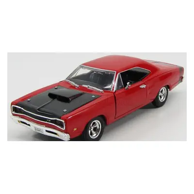 Motor-max Dodge Coronet Coupe 2-door Six Pack 1969 - Super Bee 1:24 Červený Mat Černý